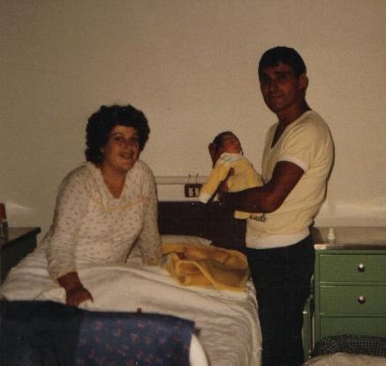 The day he was born, with MOM & DAD